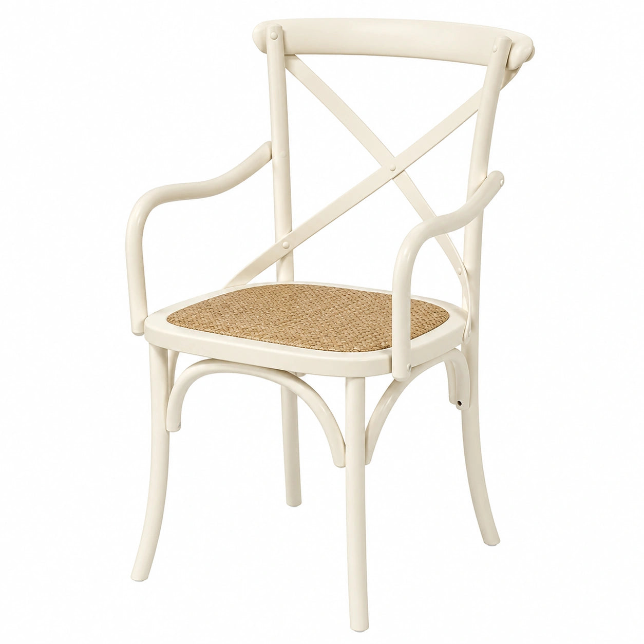 Biscottini Esszimmerstühle im Landhausstil aus Holz und Rattan, 89x43x50 cm – Vintage Küchenmöbel