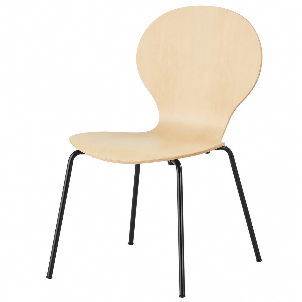 Moderner Schichtholz-Stapelstuhl mit Metallbeinen, Sitzhöhe 45 cm - Perfekt für Esszimmer & Büro