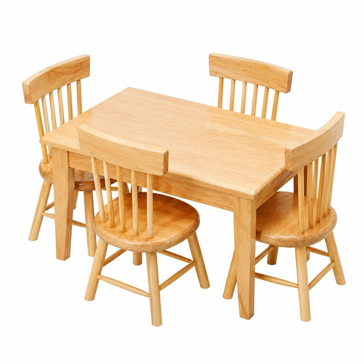 Odoria 1:12 Puppenhaus Esszimmer-Set: Vintage Holztisch & Stühle, 5-teilig