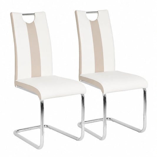 LANTUS Set aus 2 modernen Esszimmerstühlen, PU-Polsterung, Metallbeine, ideal für Wohnzimmer und Büro