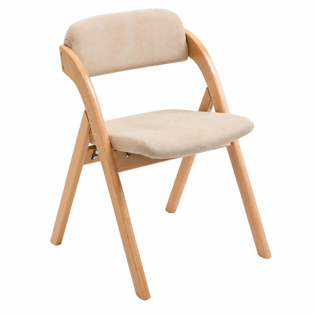 4er-Set faltbare Holzstühle mit gepolstertem Sitz und abnehmbarem Bezug, stapelbar für Gäste, Küche, Büro, Hochzeit & Picknick