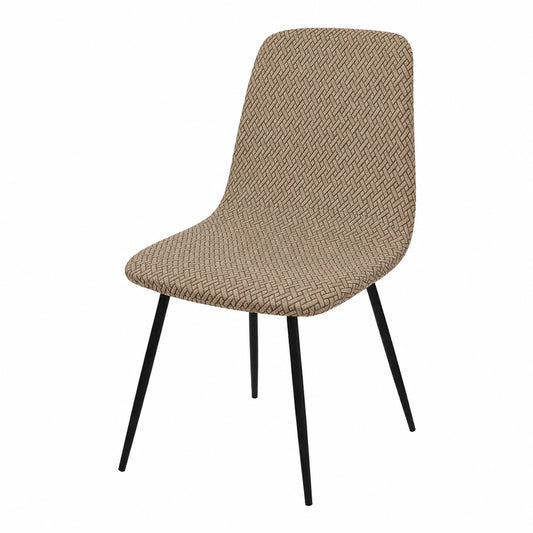 Universal Stuhlhussen Set – Stretch Jacquard Hussen für Esszimmer, Hochzeit oder Veranstaltungen - Waschbar und Abnehmbar, 2 Stück in T-Kamel