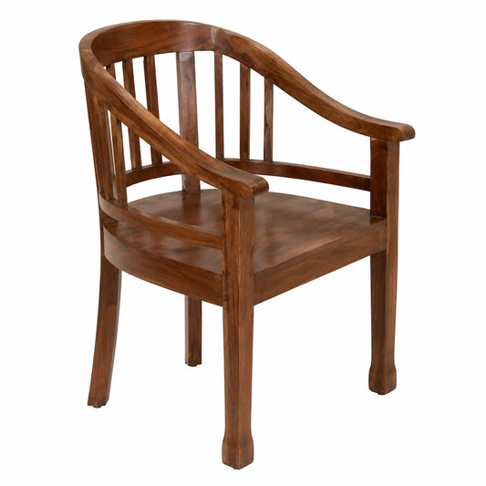 Antiker Stuhl aus Akazien- und Mangoholz, Dunkelbraun, Esszimmer und Wohnzimmer