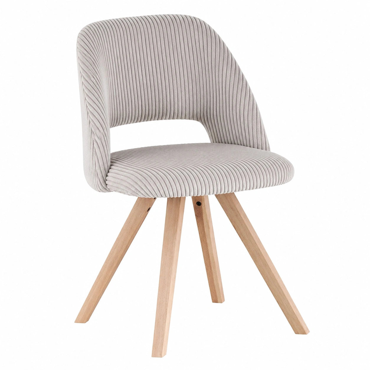 B&D home® Esszimmerstühle Vicky 2er Set – Ergonomische Polsterstühle aus Cordstoff, Holzbeine in Natur, Modern-Landhausstil für Küche, Ess- und Wohnzimmer