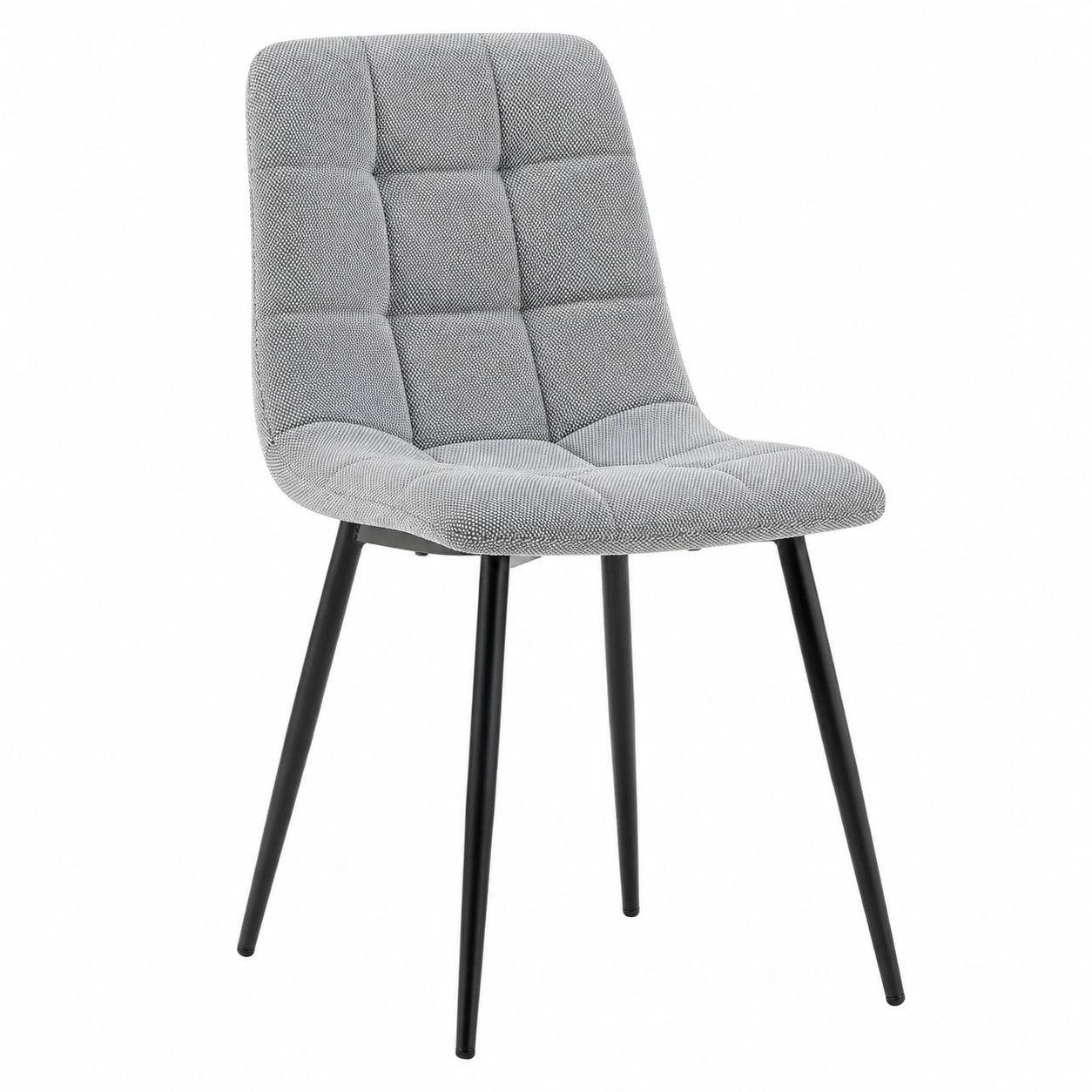 CLIPOP 2er Set Esszimmerstühle Chenille Dunkelgrau mit Metallbeinen
