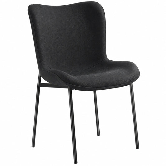 tectake® Esszimmerstuhl Set, 6er Polsterstuhl für Küche und Essbereich, Elegante Sitzmöbel in Schwarz